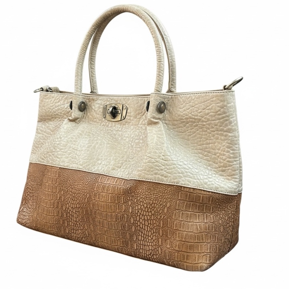 Women’s Large Faux Leather Tote Wristlet Cross Body Purse  3 In 1  Handbags EUC